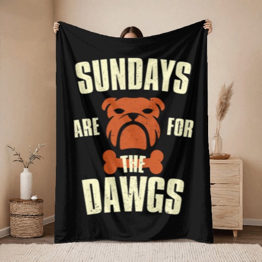 Sundays are for the dogs Cleveland Ohio Throw Blankets
