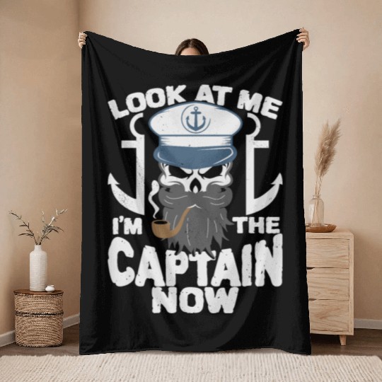 Captain Boat Lovers Fishermen Sailing Boating Throw Blankets