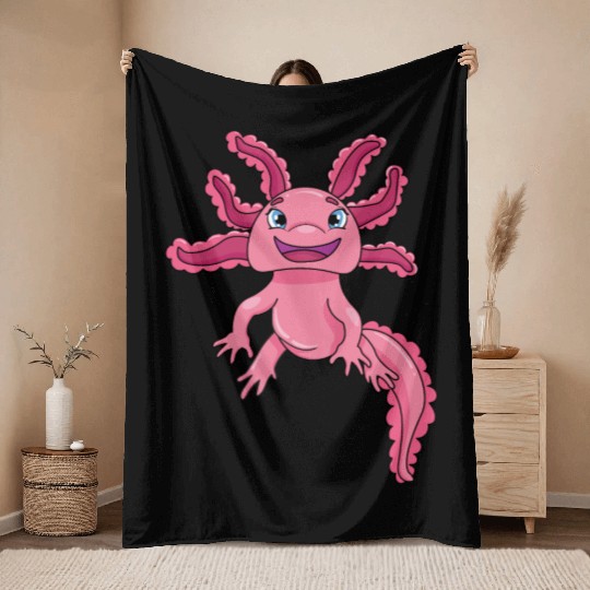 Axolotl Throw Blankets