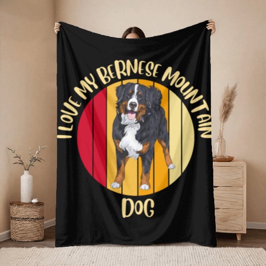 bernese mountain dog Throw Blankets