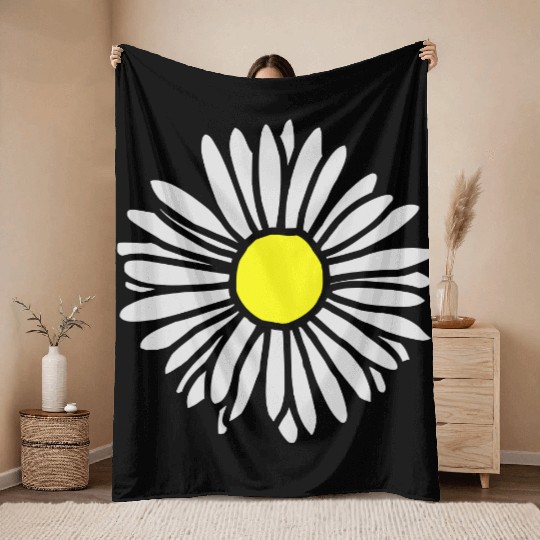 Daisy Bloom Throw Blankets