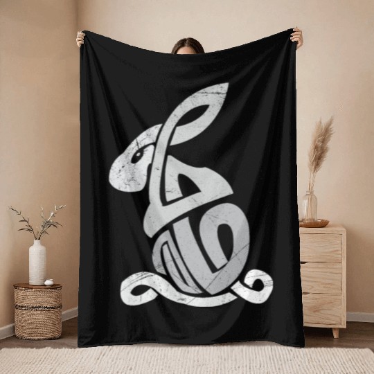 Celtic Symbols Bunny Celtic Knot Gift Idea Throw Blankets