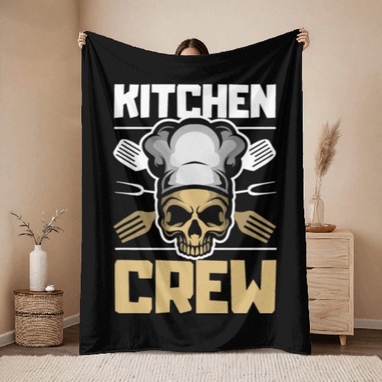 Kitchen Crew Great Cooking Gift Women Men Food T Throw Blankets