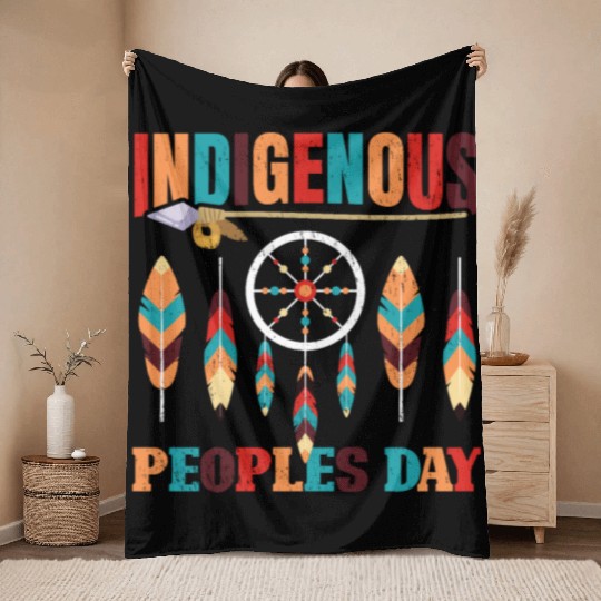 Native American Indigenous Peoples Day Throw Blankets