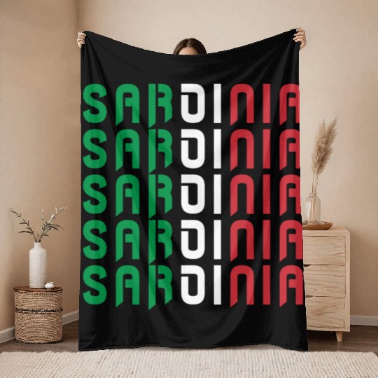 Sardinia Italy Flags Design Throw Blankets