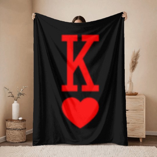 King of Hearts King Queen Couple Halloween Costume Throw Blankets