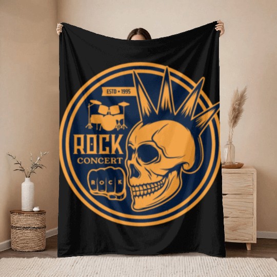 Heavy rock and punk music Throw Blankets
