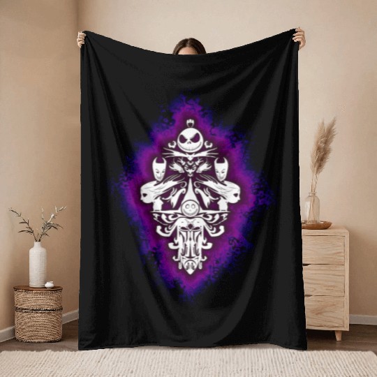 Jack Skellington Haunted Mansion Wallpaper Throw Blankets