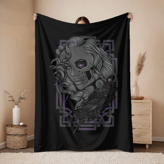 Viking Hel Goddess Of Death Norse Mythology Throw Blankets