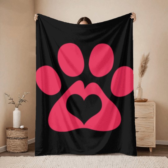 Dog Paw Adopt A Pet Dog Rescue Throw Blankets