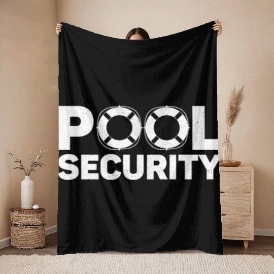 Pool Security Rescuer Pool Guard Lifeguard Throw Blankets