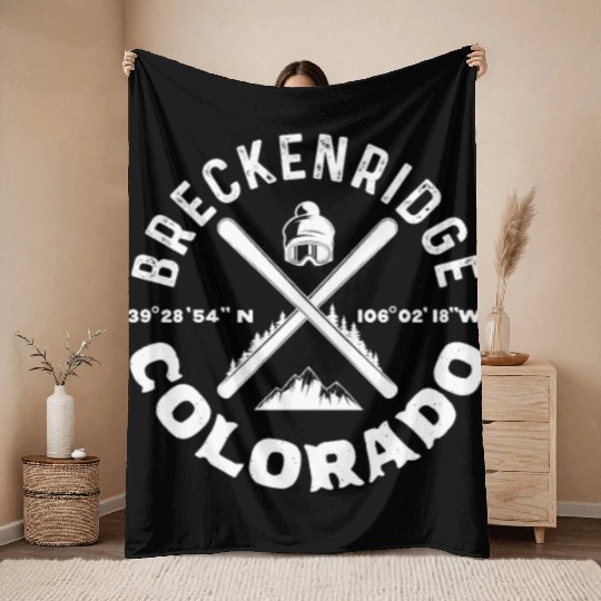 Breckenridge Colorado, Skiing Throw Blankets