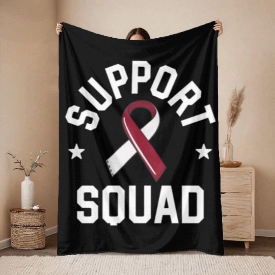 Oral Cancer Support Squad Head And Neck Cancer Throw Blankets
