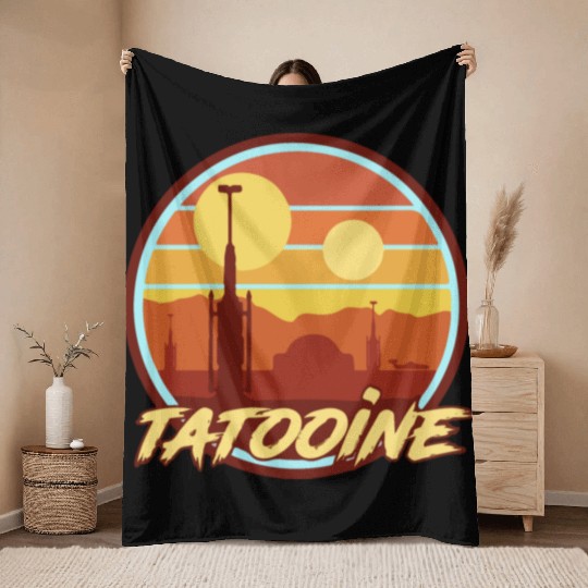 TATOOINE HOLIDAY Throw Blankets