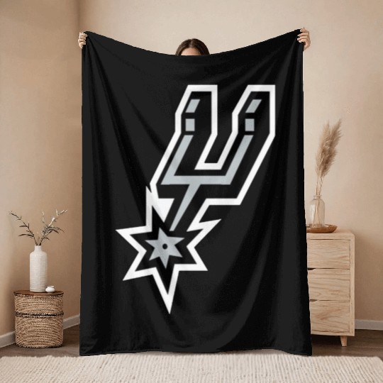 San Antonio Spurs Logo Throw Blankets