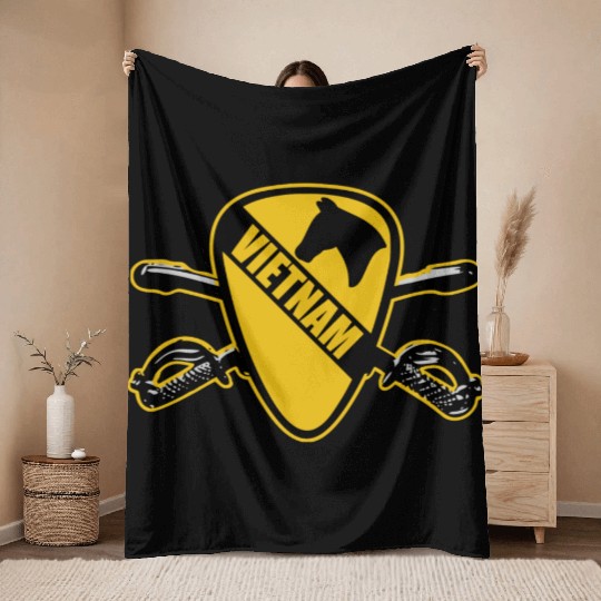 Air Cav Vietnam Throw Blankets