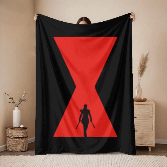 The Black Widow Throw Blankets