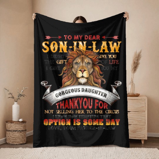 Son-In-Law Quote Throw Blankets