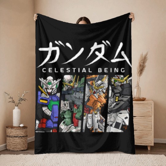GUNDAM 00 Celestial Being Throw Blankets