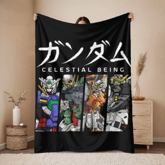 GUNDAM 00 Celestial Being Throw Blankets