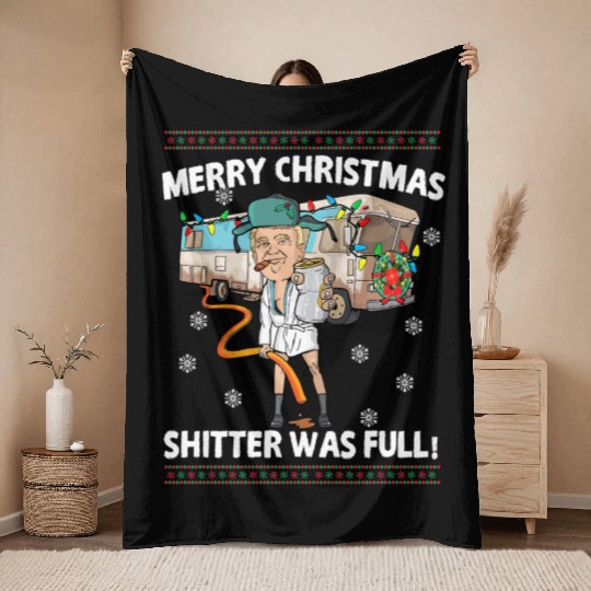 Donald Trump Cousin Eddie Christmas Throw Blankets Shitte