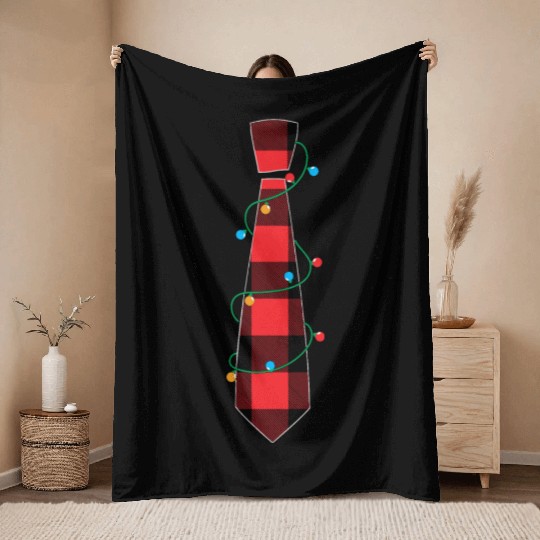 Christmas Tie Lights Throw Blankets