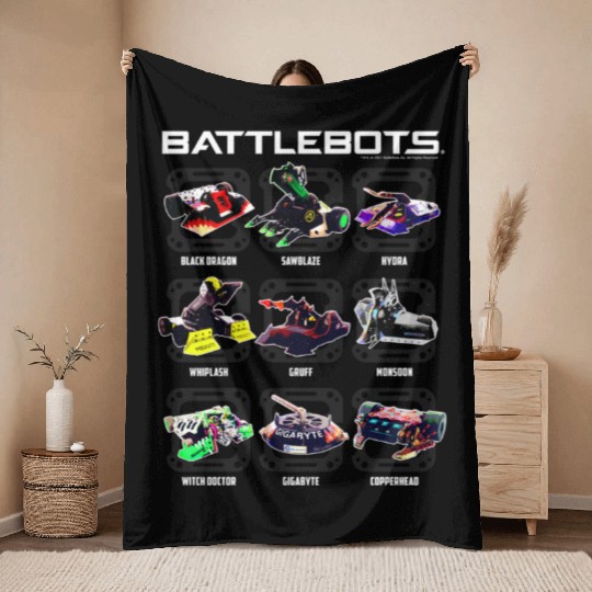 BattleBots Group Robot Photo Box Up Throw Blankets, Mens