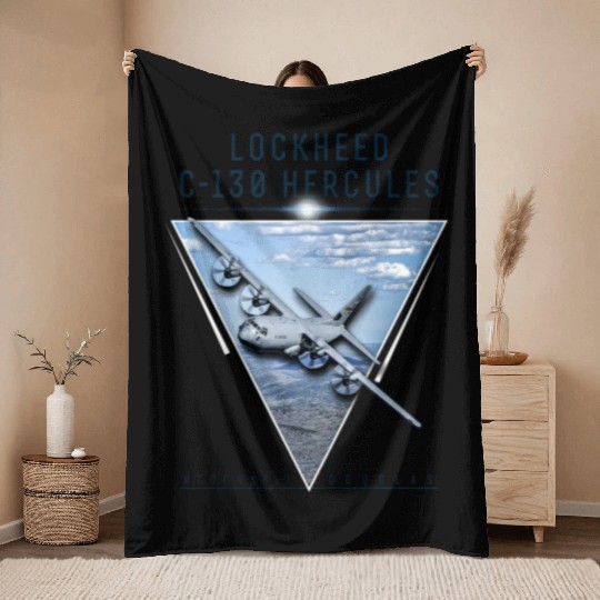 Lockheed C 130 Hercules Throw Blankets