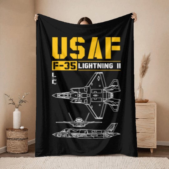 F 35 Lightning II Throw Blankets