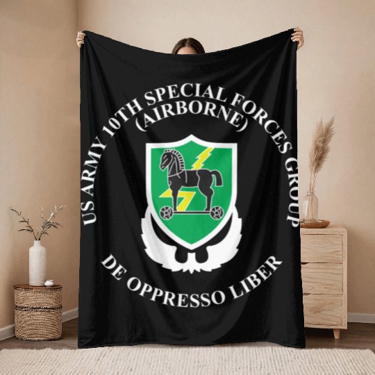 10th SFG A 10th Special Forces Group Command Team Throw Blankets