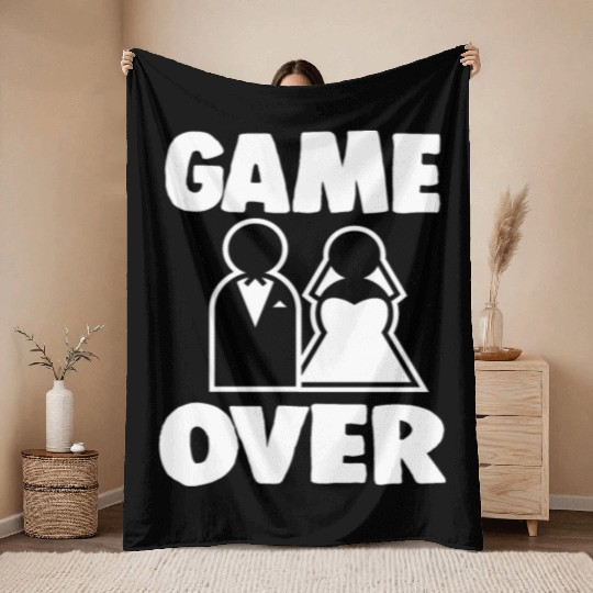 Wedding Bachelor Bachelorette Party Game Over Throw Blankets