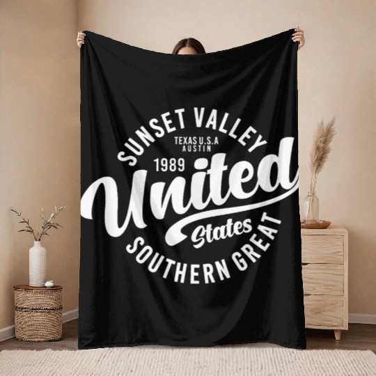 texas usa austin vintage Throw Blankets