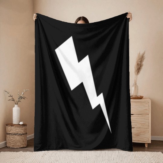 zeus lightening bolt Throw Blankets