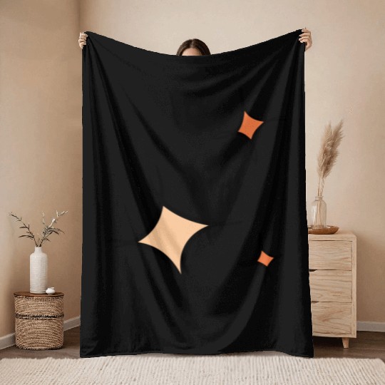 Three colorful stars, Asterisks, hand drawn Throw Blankets