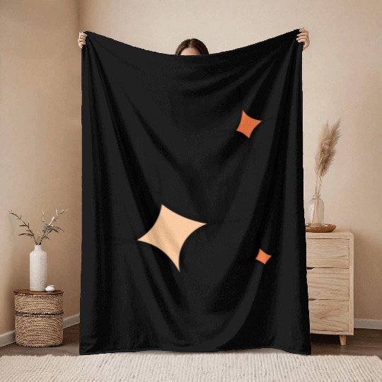 Three colorful stars, Asterisks, hand drawn Throw Blankets