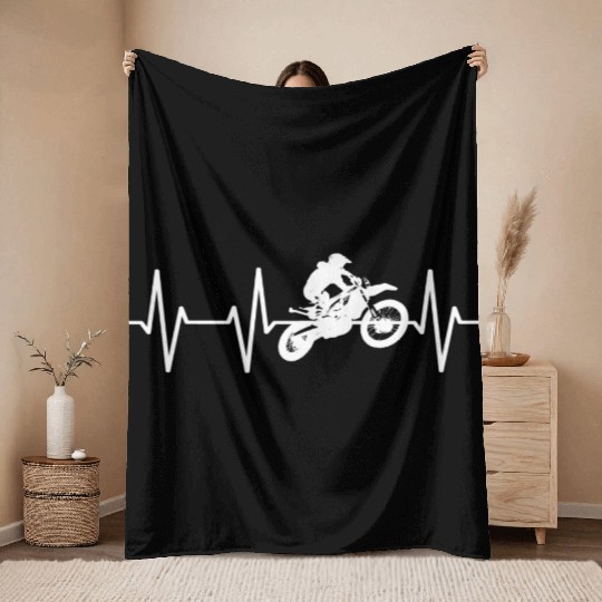Dirt Bike Pulse Throw Blankets