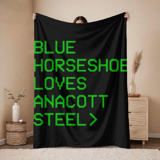 Blue Horseshoe Loves Anacott Steel Throw Blankets