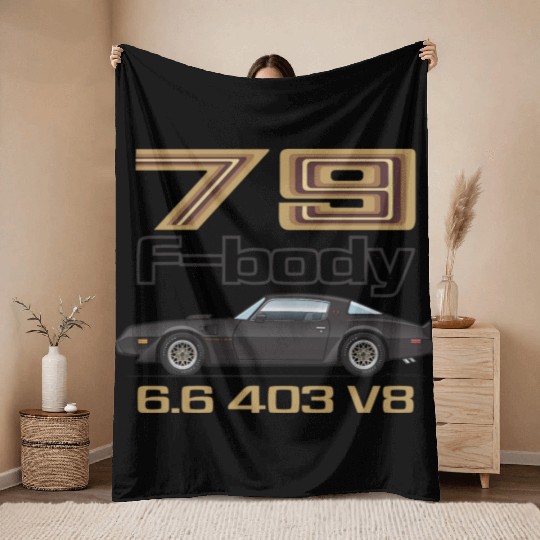 F body Starlight Black w Gold Graphics Throw Blankets