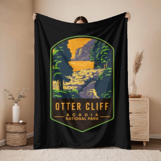 Otter Cliff Acadia National Park Throw Blankets