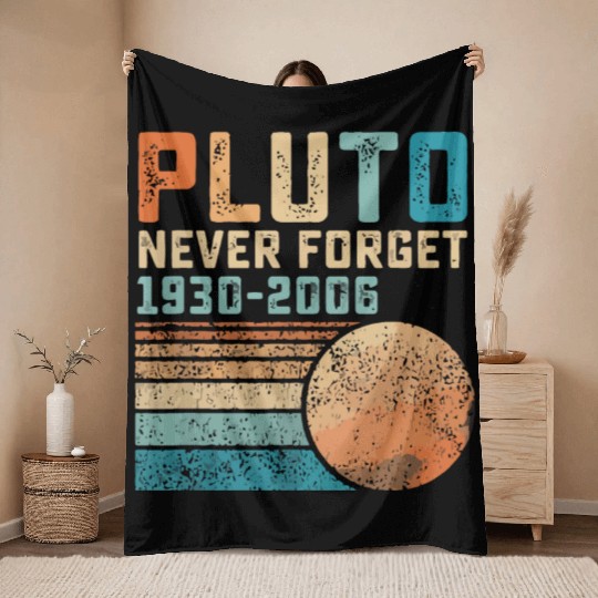 Pluto Never Forget Throw Blankets