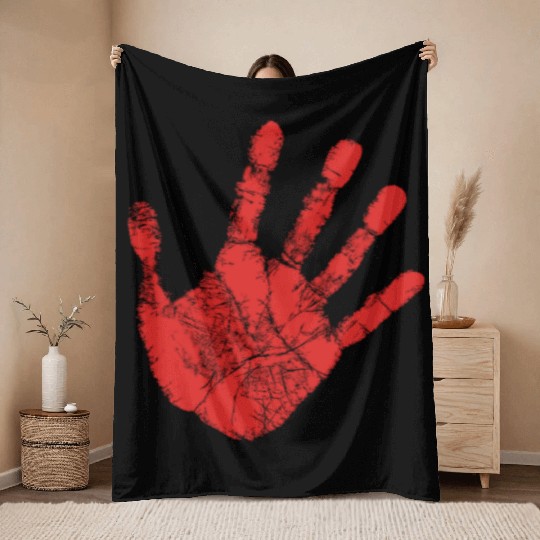 Red Hand - Supporter of MMIW Throw Blankets