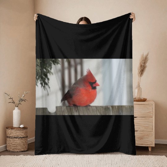 Brilliant Cardinal Bird 2 Throw Blankets