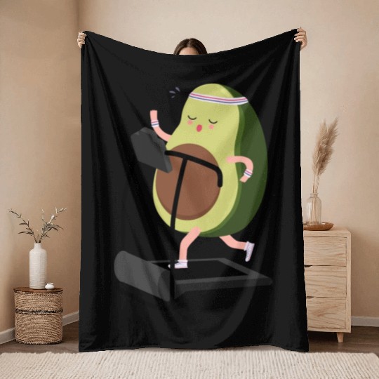 run avocado Throw Blankets