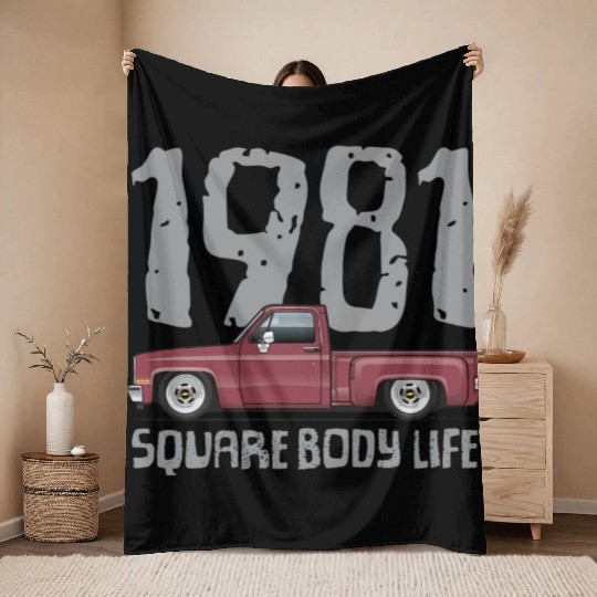 1981 Square Body Life Carmine Throw Blankets