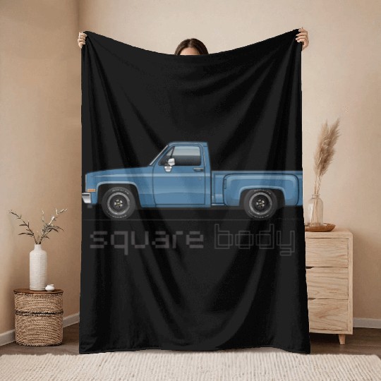 Square Body Blue Throw Blankets