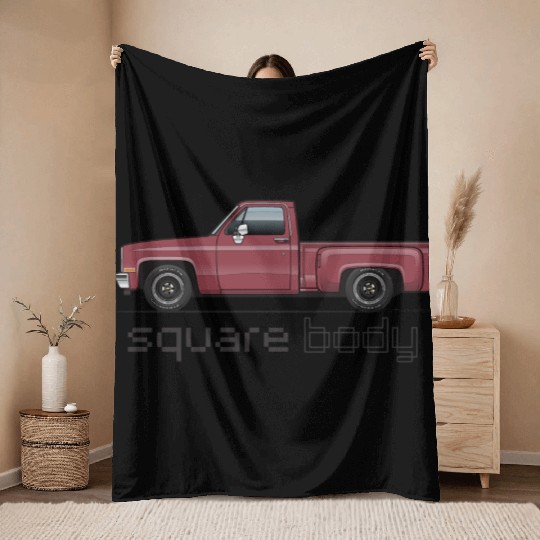 Square Body Carmine Throw Blankets