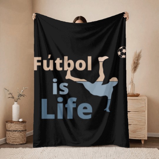Football is life Throw Blankets