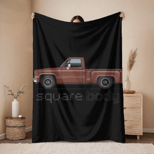 Square Body Dark Brown Throw Blankets