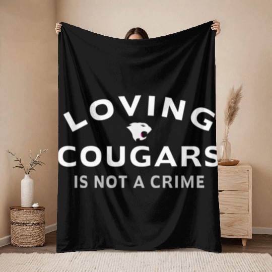 Loving Cougars Throw Blankets