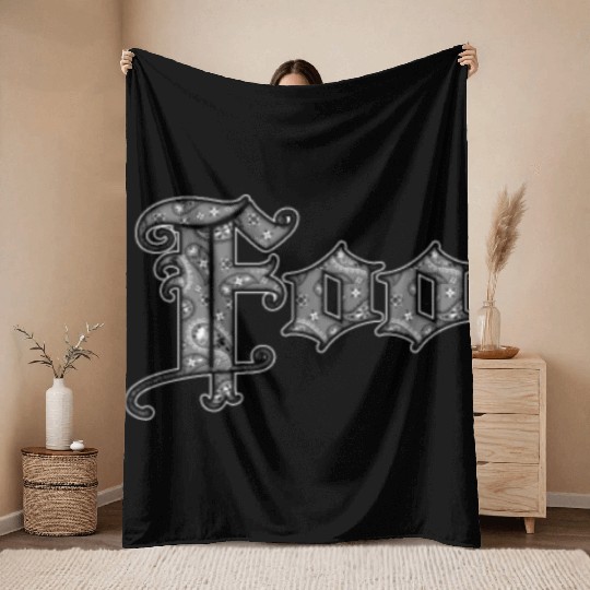 FF Band Bandana Grey Throw Blankets